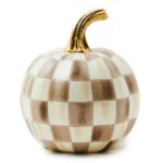Mocha Check Mini Pumpkin Set Of 2