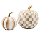 Mocha Check Pumpkin Set