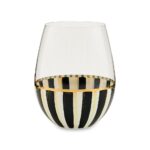 Courtly Stripe Stemless Wine Glass