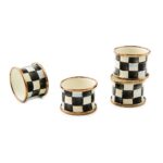 Courtly Check Napkin Rings, Set of 4