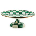 Emerald Check Small Pedestal Platter