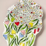 The Mud Fairy Blooming Hearts Stoneware Platter