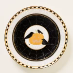 Gold Accent Halloween Dessert Plate Set 6