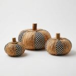 Courtly Check Rattan Pumpkins Set Of 3